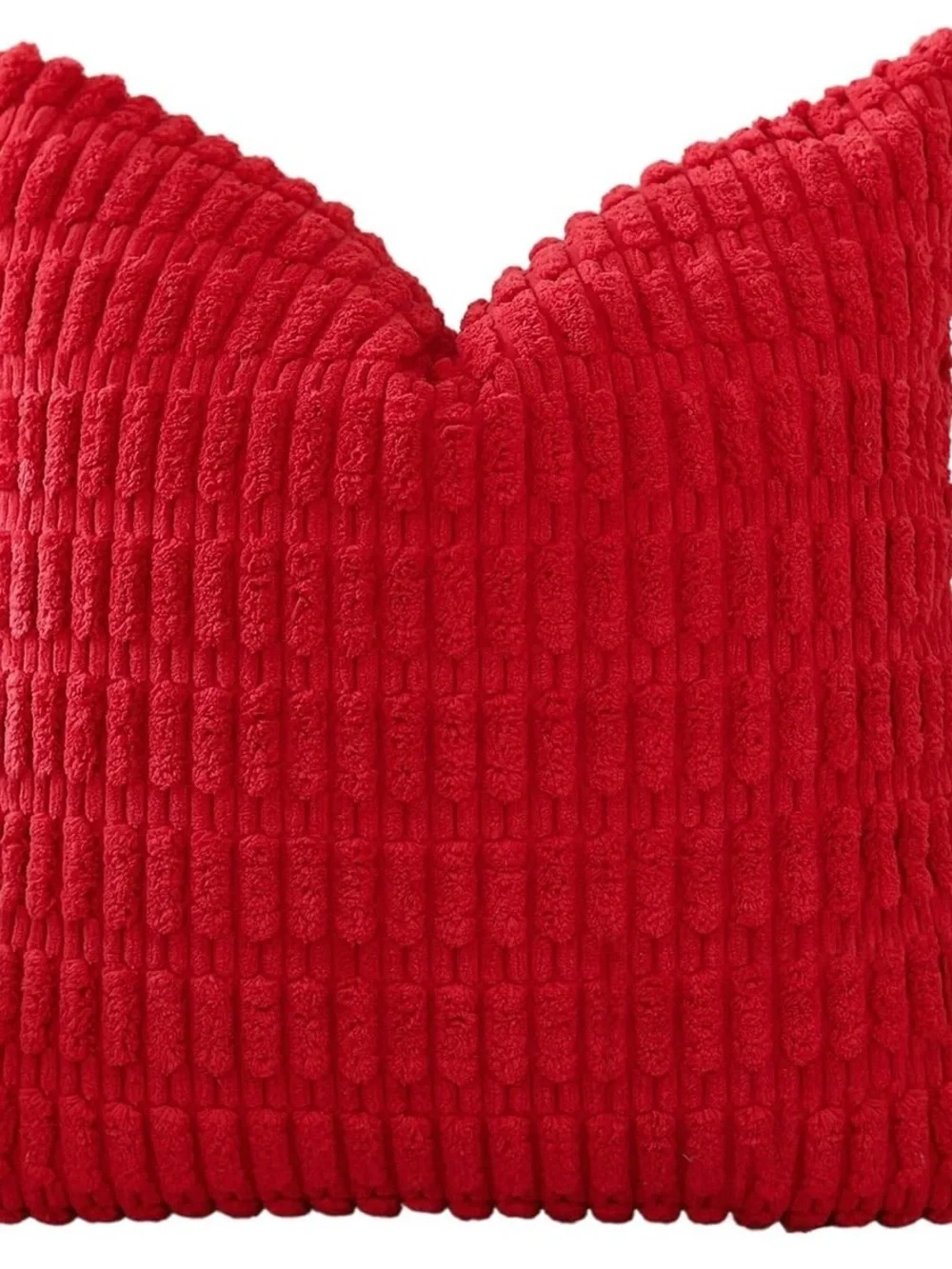 Red Cozy Textured Throw Pillow - Home Holiday